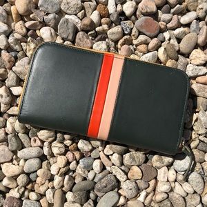 CLARE V. Leather Zip Around Wallet
